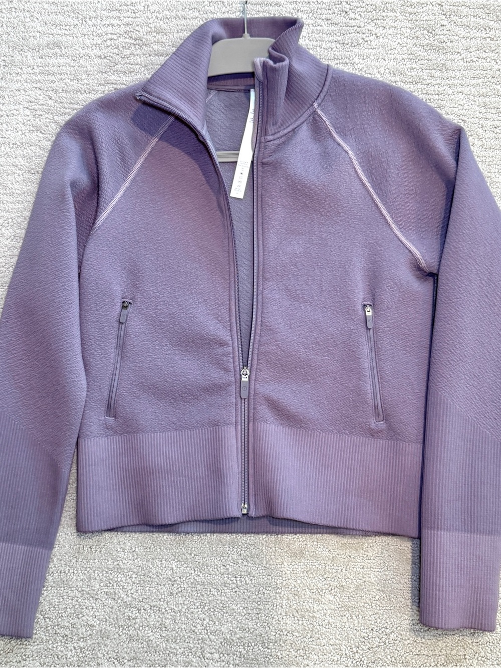 Lululemon End State Full Zip Jacket Size 6 Dusky Lavender Wool Blend